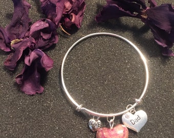 Miranda Style Expandable Remembrance Bead Charm Bracelet - Funeral Flowers - Flower Petal Jewelry - Memorial Gift - Silver Plated