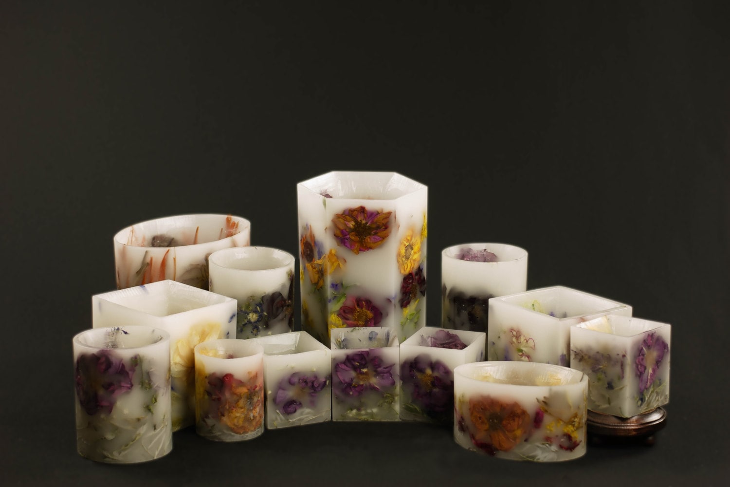 FOREVER Memorial CANDLES made with FLOWERS - from your Special Occasion -  Weddings, Birthdays, Anniversaries, Funerals, New Baby