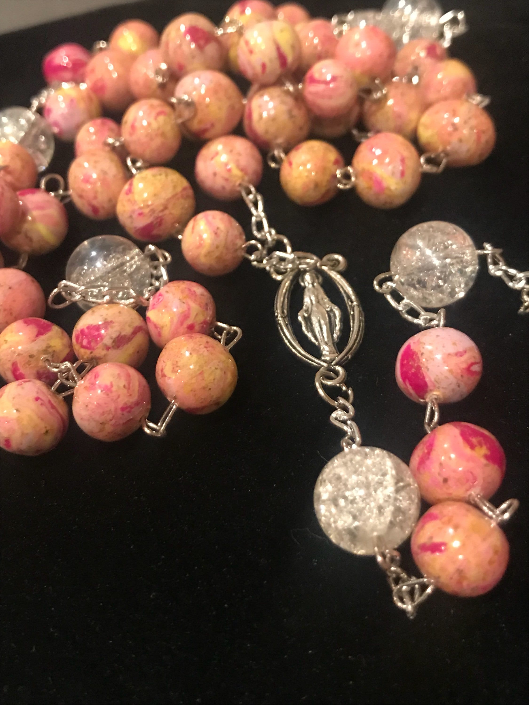 Remembrance Bead Rosary Made from funeral flowers Wedding Bouquets