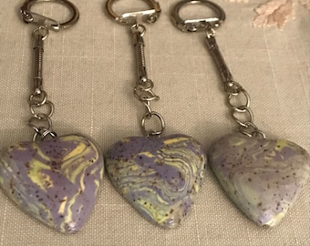 Remembrance Bead - Heart Shaped Key Chain - Funeral Flowers  - Memorial Bead - Crushed Flowers - Flowers Preserved - Pet Memorial