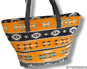 Tote Bag for Women, Beach Bag, Kilim tote bag, Boho Travel Bag, Sling Carpet Bag, Fabric Shoulder Bag, Summer Wedding Bag, Shopping Bag