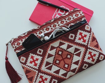 Red New MacBook Air 13 Case 2020, Bohemian MacBook Pro Sleeve with Pocket, Boho MacBook Pro 13 2020 Case, 13 Laptop Sleeve Case Geometric.