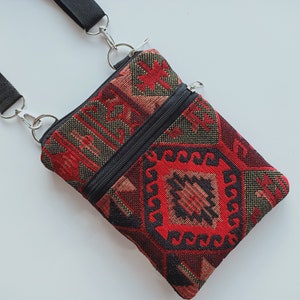 Boho Sling Bag for Women with Zipper | Ethnic Fabric Crossbody Purse | Travel Shoulder Bag | Phone Pouch Fits iPhone 11 12 13 14 Pro Max image 10
