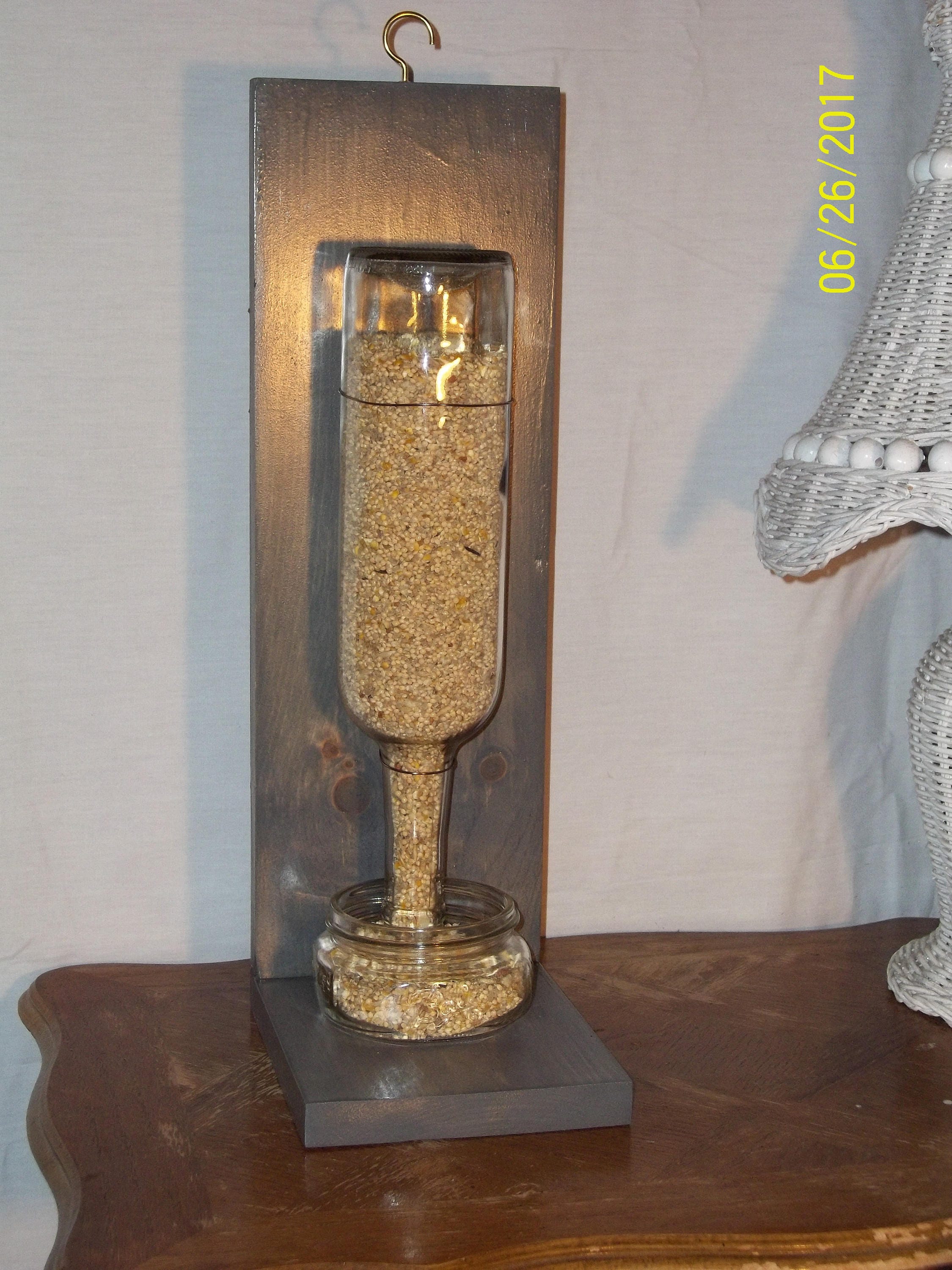 Wine Bottle Bird Feeder New Item Sale Handmade Recycled Etsy