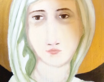 Saint Clare-oil on wood panel