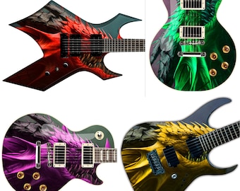 The Dragons Guitar Skin Wrap Laminated Vinyl Decal Sticker 4 Choices GS132