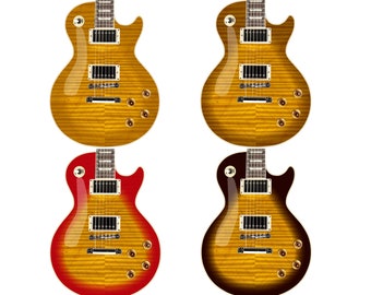 LP Type Guitar Skin Vinyl Wrap Decal Stickers Vintage Burst Inspired. 4 Choices