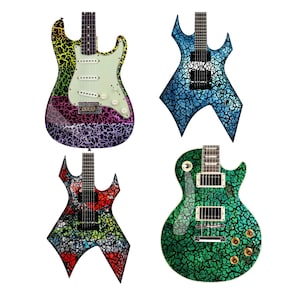 The Crackle Selection Guitar/Bass Vinyl Skin Wrap Decal Sticker Skins. GS200-GS203