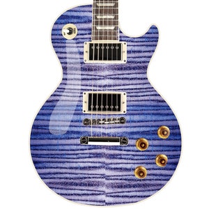 Autoadesivo della decalcomania dell&#39;involucro del vinile della pelle della chitarra moderna. Laminato Bubble Free Air. Acero fiammato Purple Zebra GS108