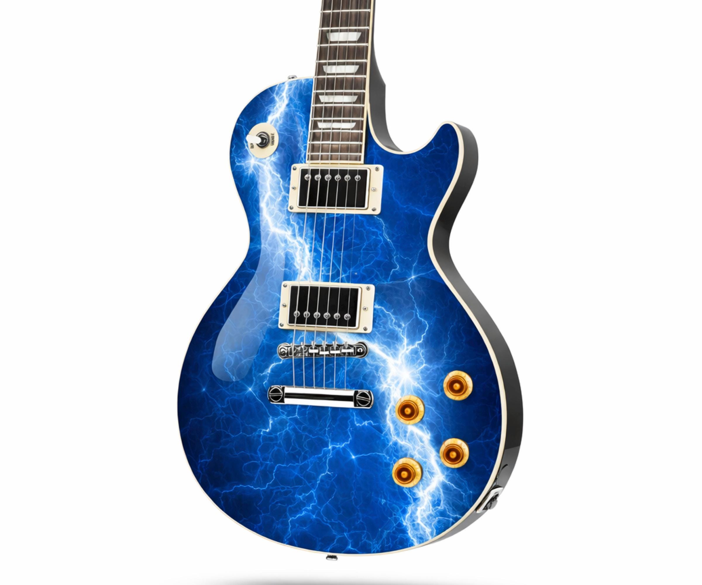 Guitar/bass Skin Axe Wrap Re Skin Vinyl Decal Sticker Blue