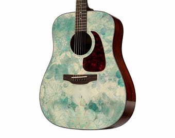 Acoustic/Electric Guitar Skin Wrap Vinyl Decal Sticker 'Vintage Flower' GS147
