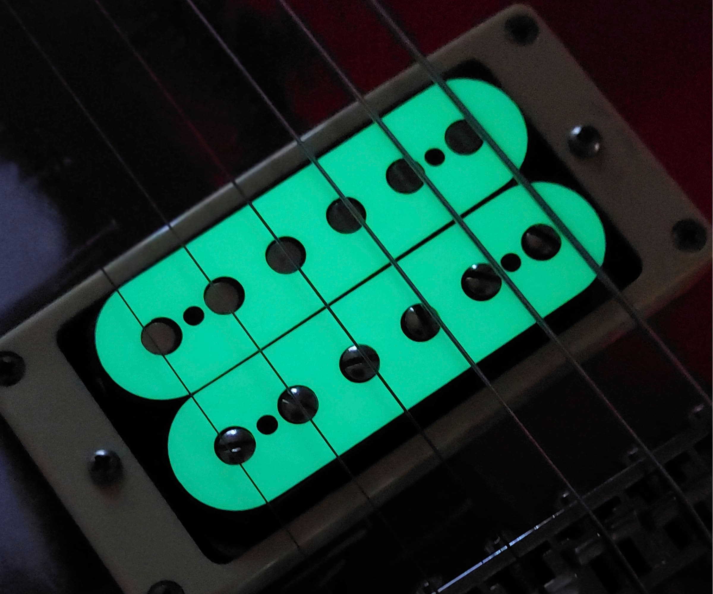 Luminous Guitar Pickup Inlay Decal Stickers. Glow in the Dark Vinyl