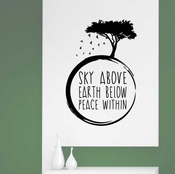 photo Sky Above Earth Below Peace Within Sign sky above earth below peace within art yoga meditation etsy