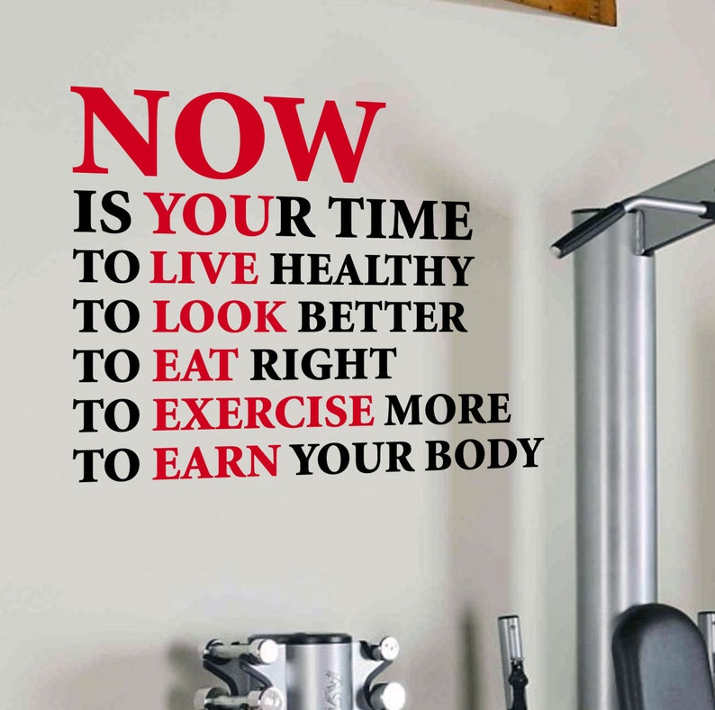 Now Is Your Time. Gym Wall Decal Quote Sports Motivation | Etsy