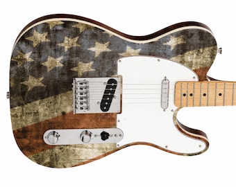 Guitar Skin Wrap Laminated Vinyl Sticker Decal for any Guitar USA Flag GS20