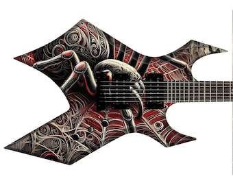Red Widow Spider Guitar Skin Wrap – Vinyl Decal Sticker