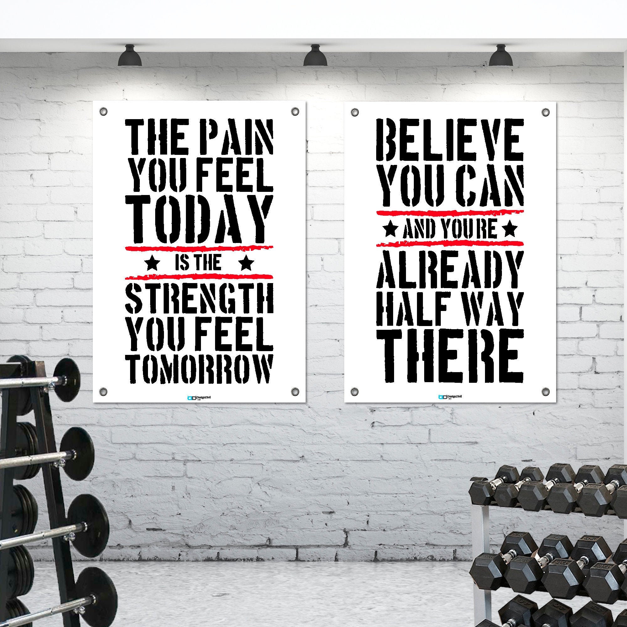Double Large Gym Vinyl Banner Wall Posters Motivational Quote - Etsy