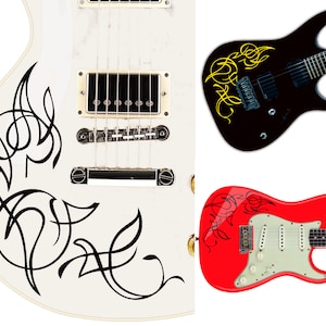 Custom Guitar Pin Stripe Swirl Decal Sticker Fits Guitars & Basses, 8 ...