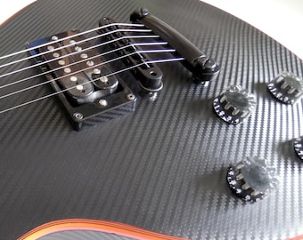 Guitar or Bass Black Carbon Fibre Air Lease Skin Wrap - Slighly Embossed Vinyl Sticker Decal 30''x16''