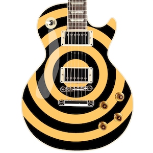 Bullseye Guitar Laminated Skin Wrap Vinyl Decal Stickers Guitar/Bass. Vintage Cream & Black GS35