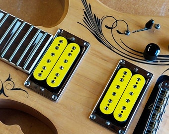 Custom Made to Order Personalised Guitar Pickup Inlay Decal Stickers 16 Colour Options.