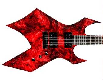 Guitar Vinyl Wrap Skins The Red Lava Burl Laminated Vinyl Print for Guitars or Bass