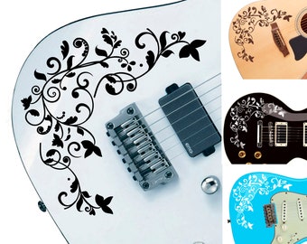 Aangepaste gitaarsticker Vine of Life Decal gitaren, bassen en muziekinstrumenten, 8 kleuropties.