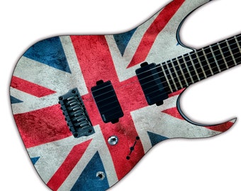 Guitar/Bass Union Jack Laminated Skin Wrap Vinyl Decal Sticker. GS136