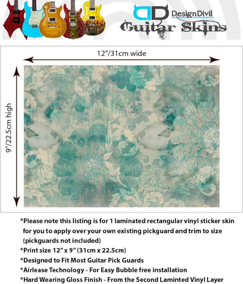 Guitar Custom Pickguard Sticker Skins. Customise Your Own Existing ...