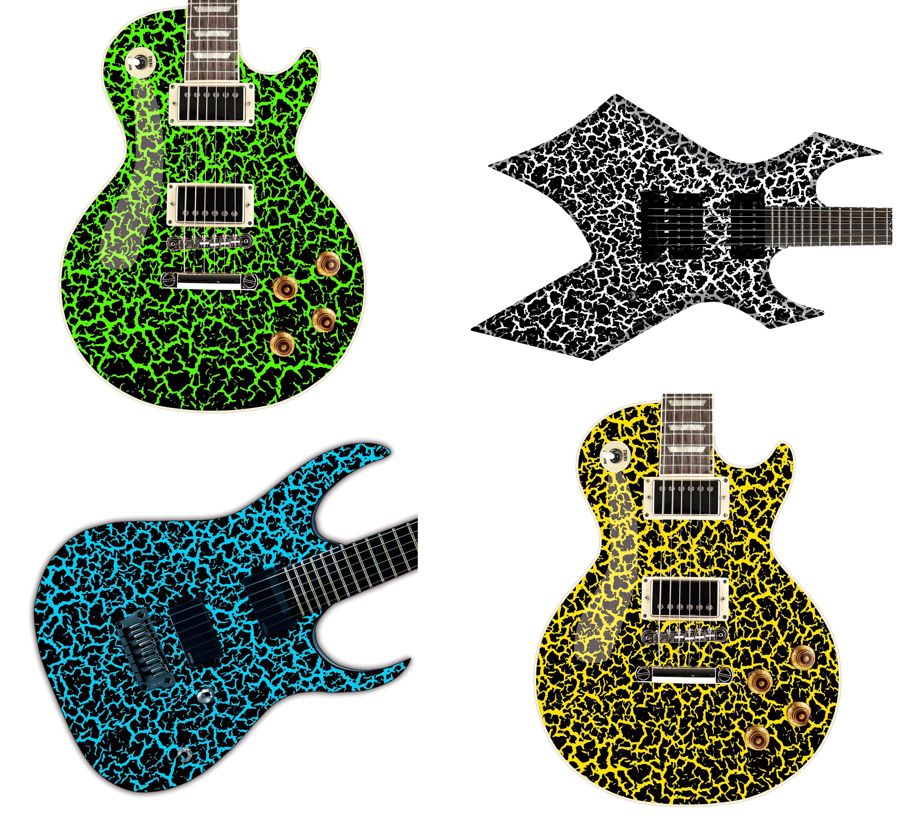 80's Metal Crackle Paint Selection Guitar/bass Skin Wrap Sticker