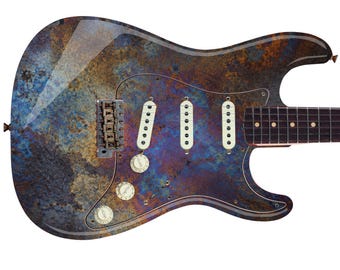 Guitar Vinyl Skin Wrap The Corroded Metal Laminated Vinyl Print for Guitars or Bass