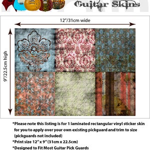 Guitar Custom Pickguard Sticker Skins. Customise Your Own Existing ...