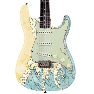 Guitar, Bass or Acoustic Skin Wrap Laminated Vinyl Decal Sticker The Wave GS77