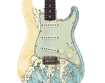 Guitar, Bass or Acoustic Skin Wrap Laminated Vinyl Decal Sticker The Wave GS77