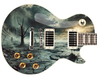 Guitar 'The Apocalypse Wasteland' Graphic Style Skin Wrap -Custom Laminated Printed Vinyl Sticker Decal- Fits most Guitars and Basses.