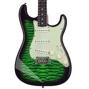Guitar Customization Vinyl Wrap Decal Sticker Skins. The Emerald Quilted Burst . 4  Body shape choices GS221
