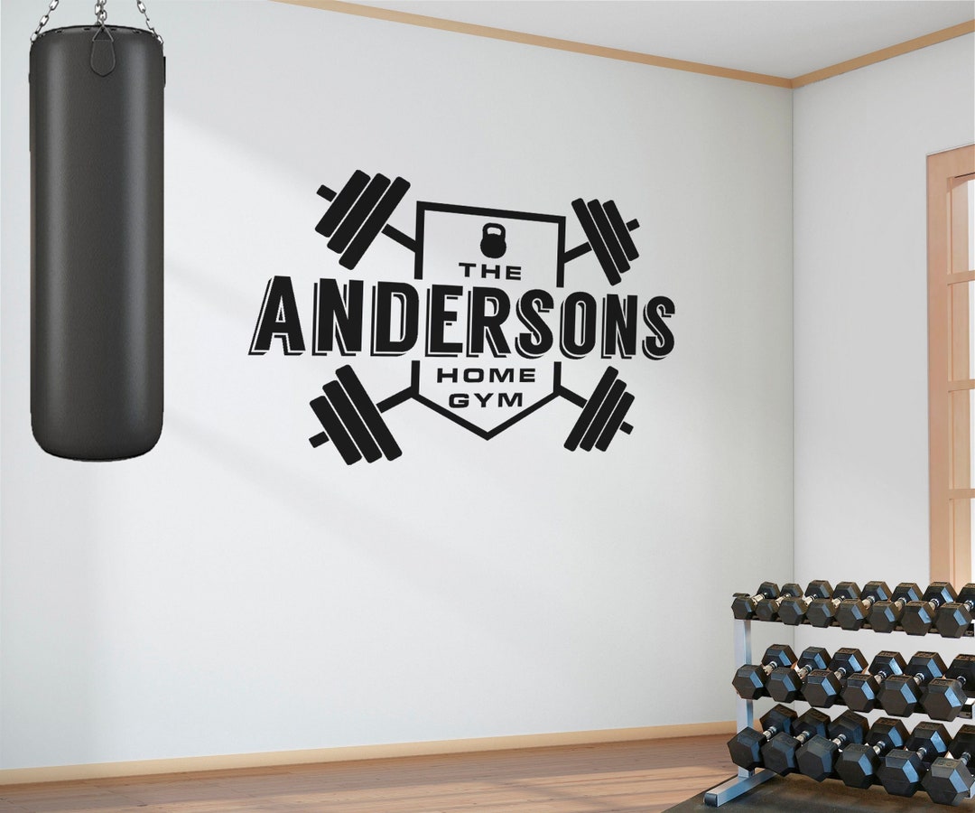 Personalised Gym Decal. the Home Gym. Wall Art Decal Sticker. Family