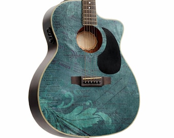 Acoustic/Electric Guitar Skin Wrap Vinyl Decal Sticker 'Vintage pattern' GS148