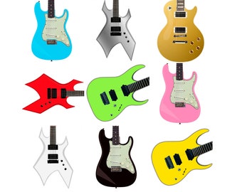 Skin Wrap Decal Stickers for Guitars & Basses. 24 Satin Colours. 2 Size Options