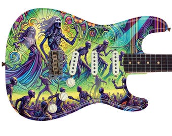 The Night of the Dance Guitar Skin Wrap – Laminated Vinyl Sticker Decal