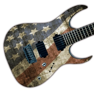 Autocollant en vinyle stratifié Guitar Skin Wrap pour n’importe quelle guitare USA Flag GS20