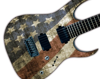 Guitar Skin Wrap Laminated Vinyl Sticker Decal for any Guitar USA Flag GS20