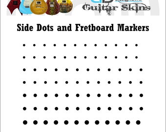 Side Dots and Fret Markers Decal Stickers for Guitars & Basses 8 Colour Options