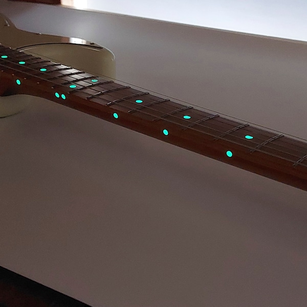 Luminous Vinyl Side Dots and Fret Markers Glow in the Dark Decal Stickers for Guitars & Basses and other Musical Instruments