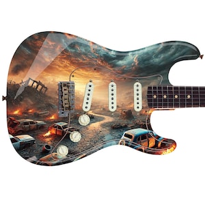 De Fallout Custom Guitar Skin Wrap - gelamineerde gedrukte vinylsticker - past op de meeste gitaren en basgitaren.
