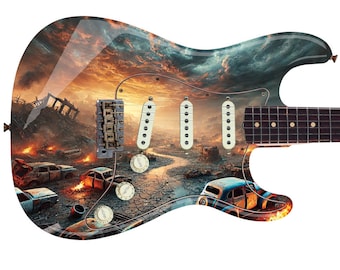 The Fallout Custom Guitar Skin Wrap - Laminated Printed Vinyl Decal Sticker - Fits most Guitars and Basses.