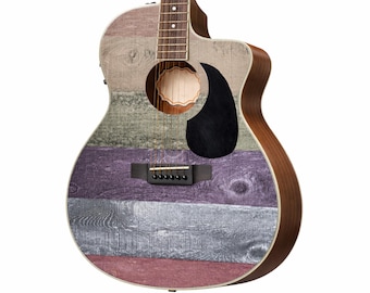 Acoustic/Electric Guitar Skin Wrap Vinyl Decal Sticker 'Weathered Rainbow' GS152