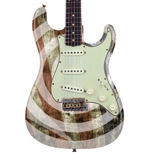Bullseye Guitar Laminated Skin Wrap Vinyl Decal Stickers Guitar/Bass. White Camo GS40