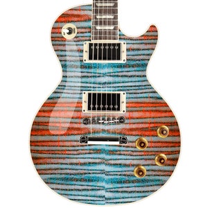 Modern Guitar Skin Vinyl Wrap Decal Sticker Flamed Maple Citrus Zebra GS111
