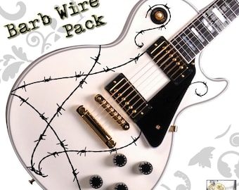 Pro Custom BARB WIRE Guitar Decal Stickers Fits All Guitars 10 Colour Options